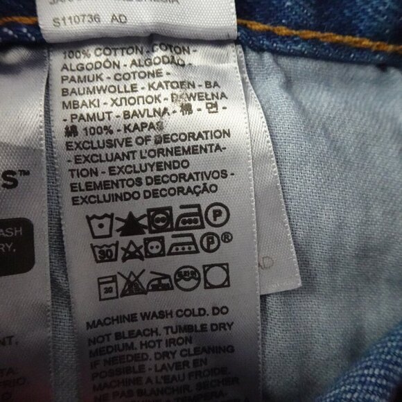 Levi's 501 Jeans Men's Size 32x32 Blue Denim 150 Anniversary Peace Sign - Picture 8 of 9